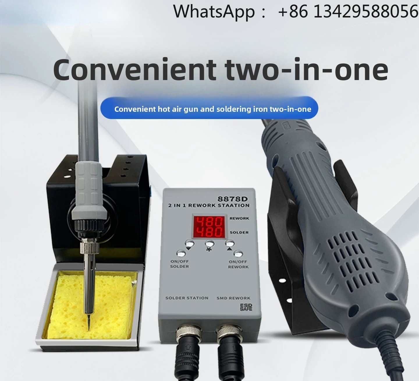 2 In 1 Soldering Rework Station 750W - 8878D 2-in-1 Rework Station – 750W