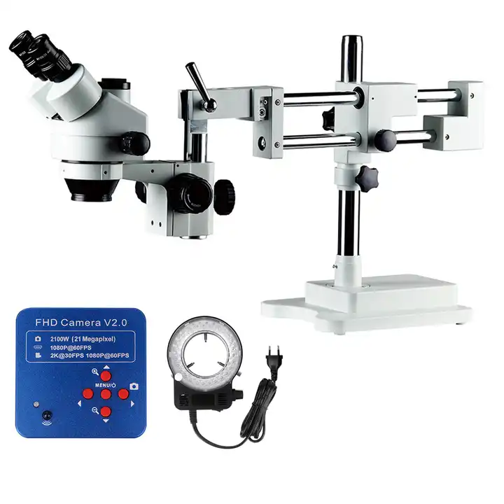 Trinocular Stereo Microscope 7X-45X - 7X-45X Zoom Stereo Manufacturing Welding Triangle