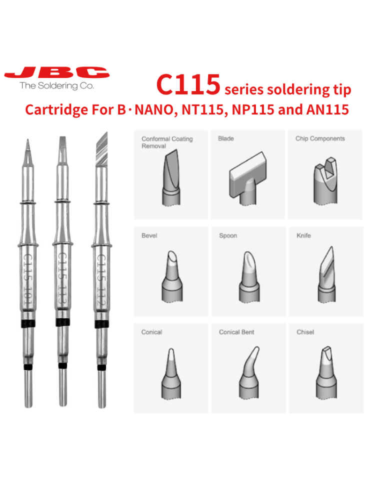 Original JBC C115 Cartridges S - đánh giá và giá C115 Nano Soldering Iron Station