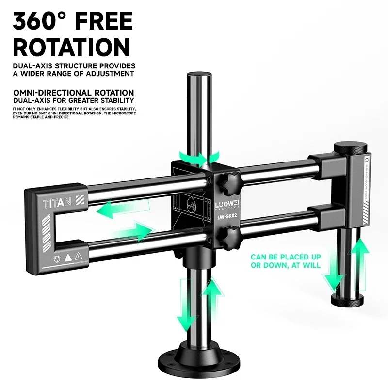 LUOWEI LW-GK02 Biaxal Double B - đánh giá và giá Articulating Arm Boom Stand Microscope