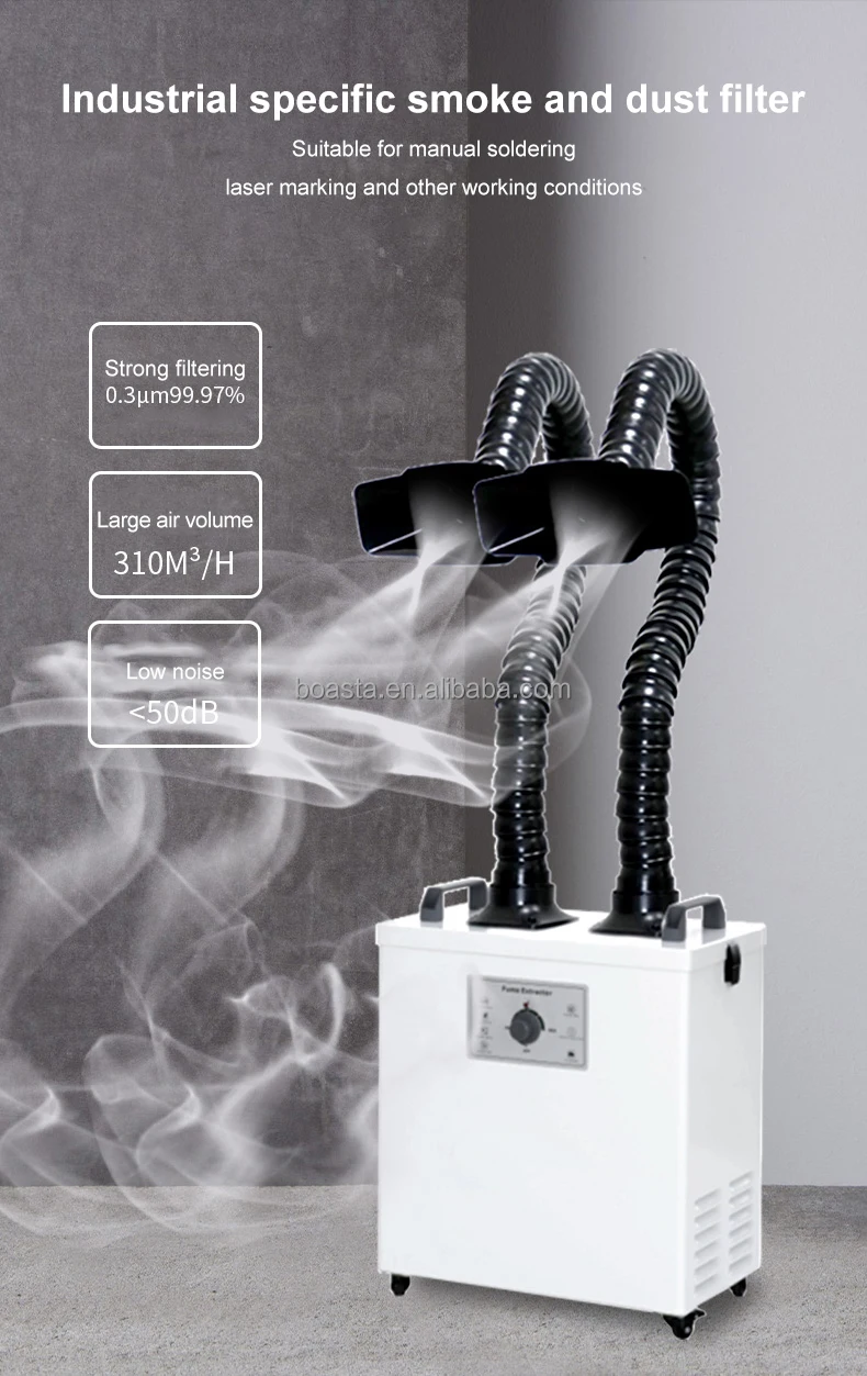 Boasta Smoke Air Purifier Dual - đánh giá và giá Fume Extractor Soldering Dual Arm