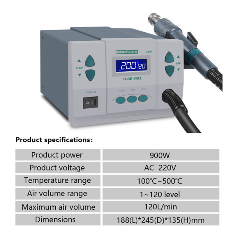 1000W220/110V 861DW HeatGun Le - đánh giá và giá Hot Air Rework Station 861Dw